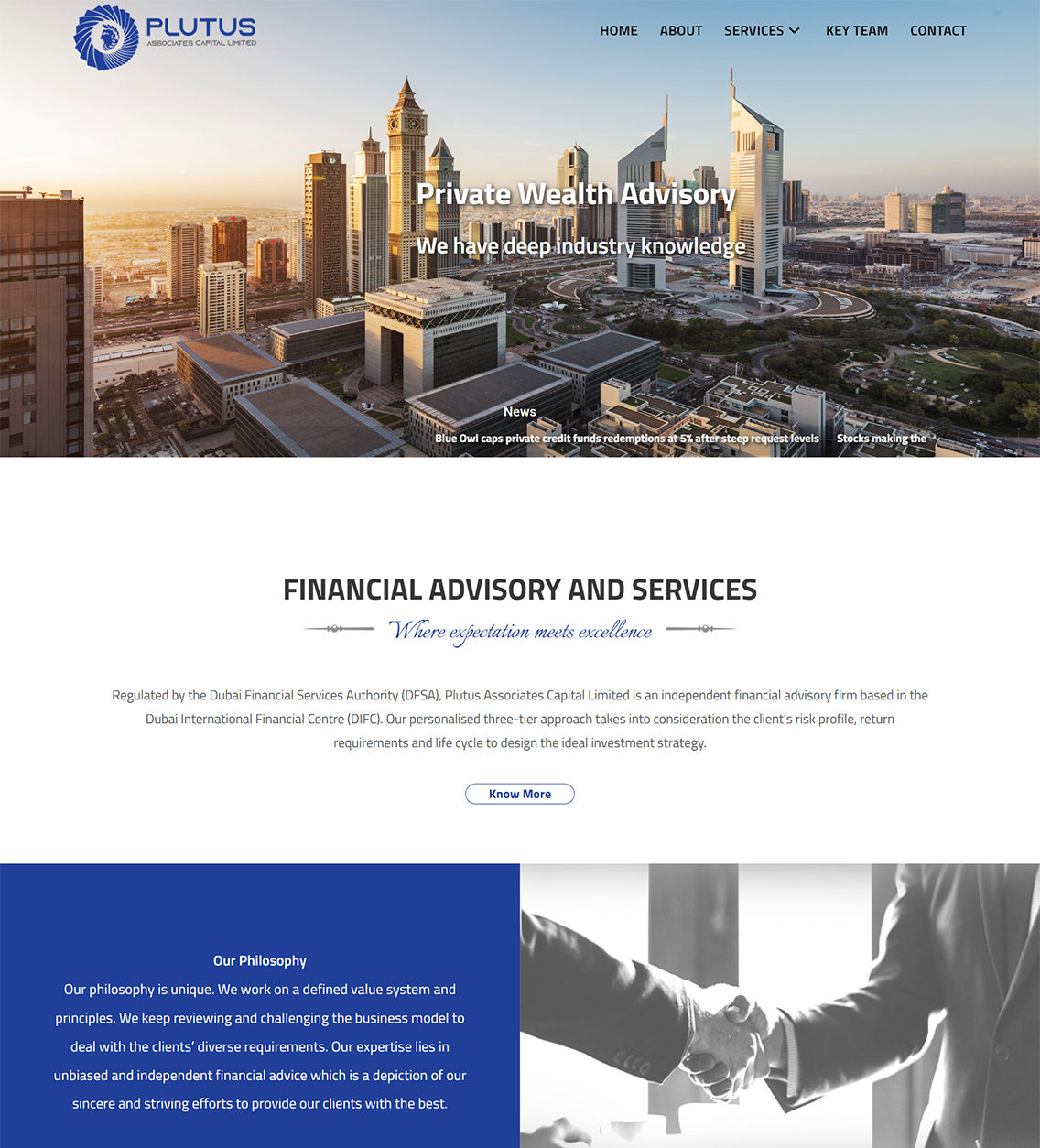 Overview of firm positioning, services, and key messaging for first-time users